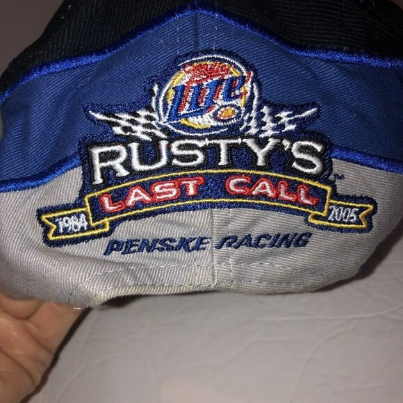 VTG Set of 2 Rusty Wallace #2 Miller Lite Racing Adjustable Hat Cap NASCAR Blue - Picture 12 of 16